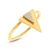 0.05ct 14k Yellow Gold Diamond Triangle Ring